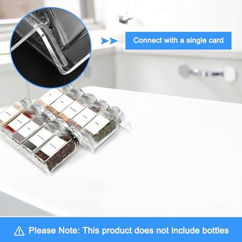 Delavala 4 Pack Clear Acrylic Spice Drawer Organizer, 4 Tier Plastic Spice Organization for Cabinet Drawer, Spice Racks Tray for Kitchen Drawers Cabinets Countertops - Image 3