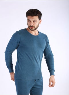 جت فانلة داخلية للرجال أكمام طويلة شتوي رقبة روند واسعه من جيت-كحلي  - Image 3