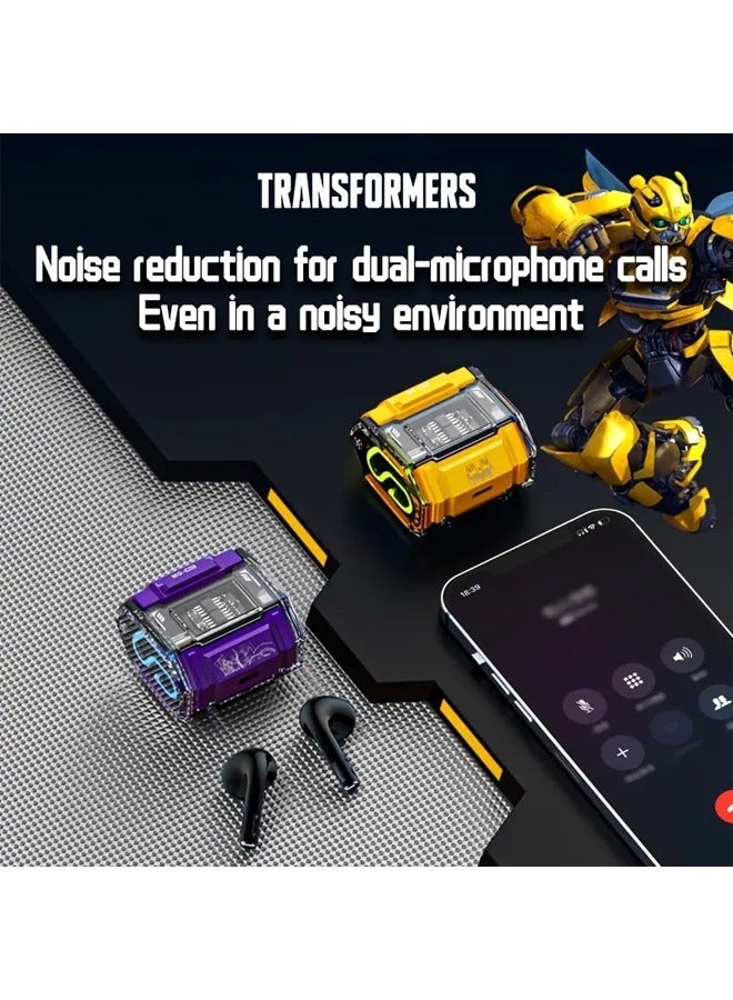 TRANSFORMERS Transformers MG-C03 Wireless Bluetooth Earbuds Gaming Headphones Long Battery Life Headset Low Latency HIFI Stereo Sound with Music Noise Cancellation Calls Purple  - Image 4