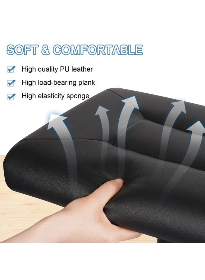 Lilithye Footrest Stool Under Desk Adjustable Height Footrest Ottoman Ergonomic Foot Stool with Wheels 360° Rolling Footrest for Home Office (Black-1) - Image 5