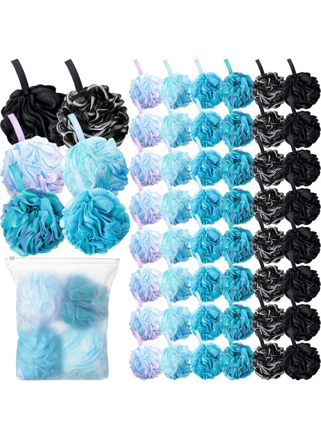 Shellwei 48 Pack Bath Sponge Shower Loofahs Bulk Pack 50g Soft Net Body Scrubber Shower Pouf Sponge Ball Body Mesh Pouf Exfoliating Bath Scrunchies for Men and Women - Image 2