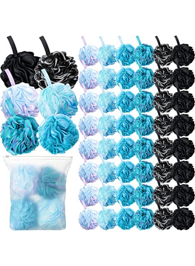 Shellwei 48 Pack Bath Sponge Shower Loofahs Bulk Pack 50g Soft Net Body Scrubber Shower Pouf Sponge Ball Body Mesh Pouf Exfoliating Bath Scrunchies for Men and Women - Image 1