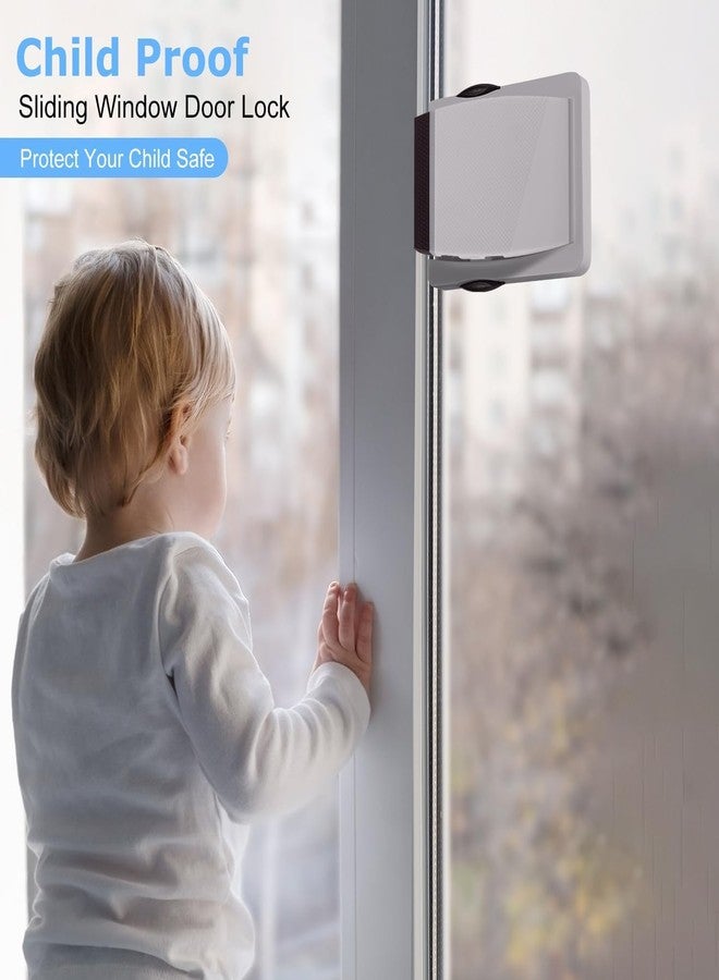 DAVALBA Sliding Door Lock, 3M Adhesive Child Safety Sliding Glass Door Lock for Sliding Glass, Windows, More Security for Childproof Windows, Patios, Closet, Cabinet for Your Baby & Pets|(Pack of 1) - Image 2