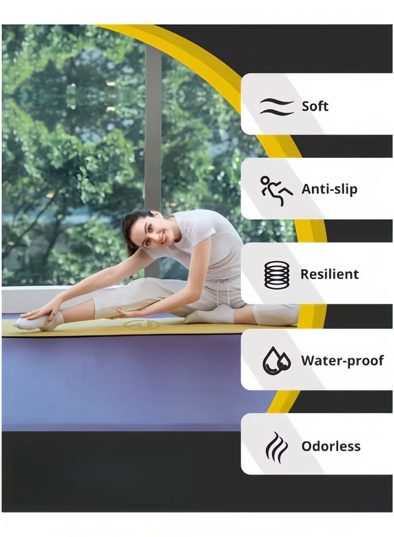 Nariele 6mm Anti-Slip TPE Yoga Mat with Strap, Bag - Knee Support, Non-Slip, Lightweight for Yoga, Pilates, Fitness, Home Workouts 183*66 cm (Gold/Black) - Image 3