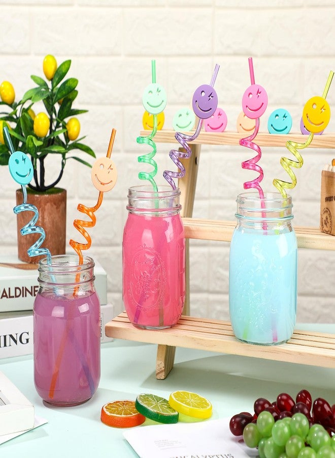 Newtay 24 Pack Pastel Smile Reusable Straw Set One Happy Dude Birthday Smile Face Party Decorations Pastel Party Favor Preppy, Bachelorette, Baby Shower Supplies - Image 5