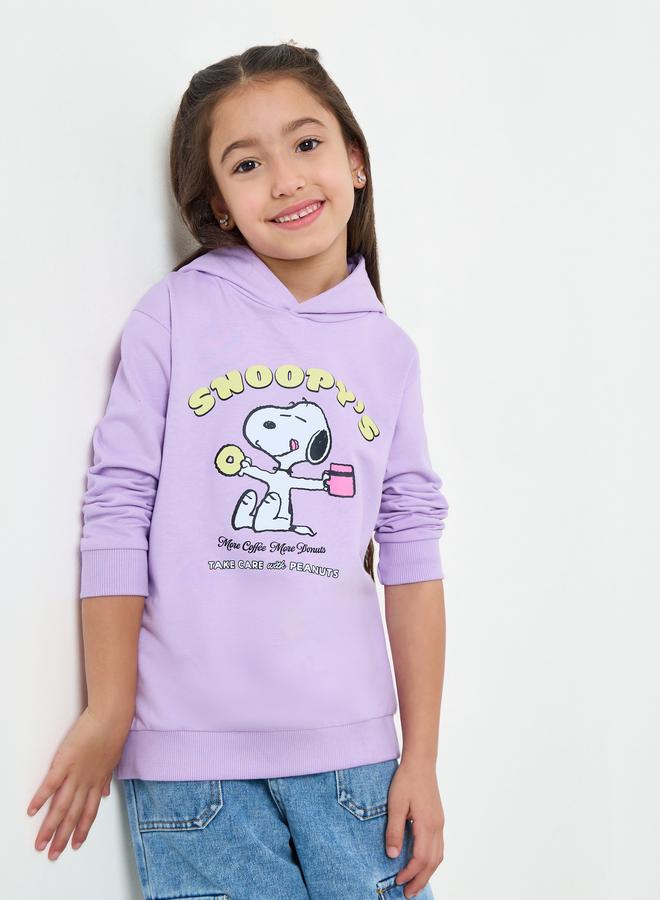 Styli Girls Lilac Snoopy Print Hoodie - Image 1