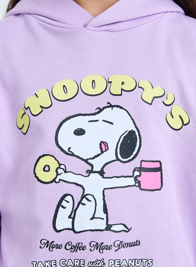 Styli Girls Lilac Snoopy Print Hoodie - Image 3