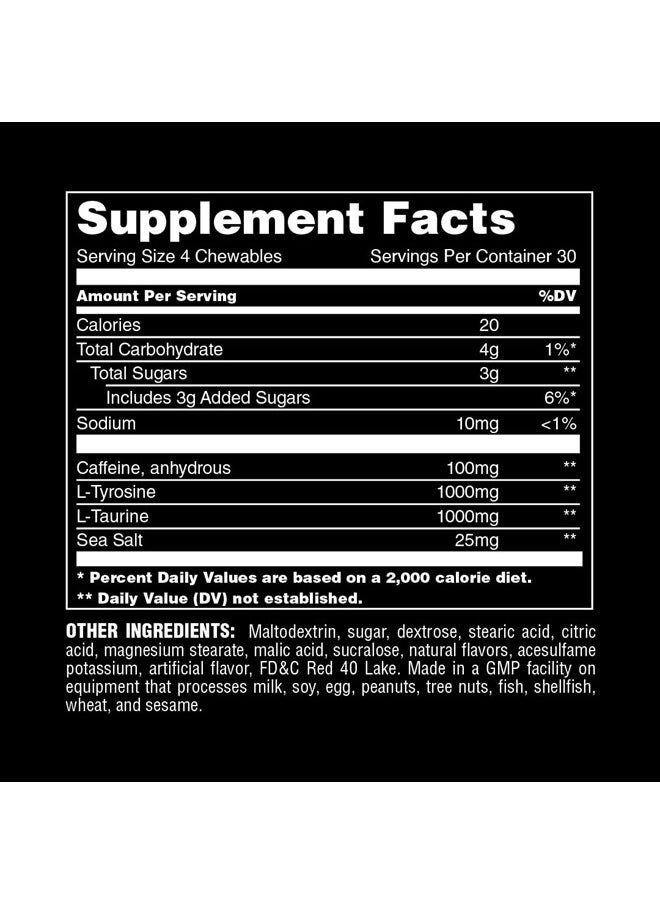 ANIMAL Energy Chews, Fast Acting Energy with Caffeine, Nootropics and Sea Salt for Focus and Pre Workout - Convenient and Delicious Chews Format  - Image 4