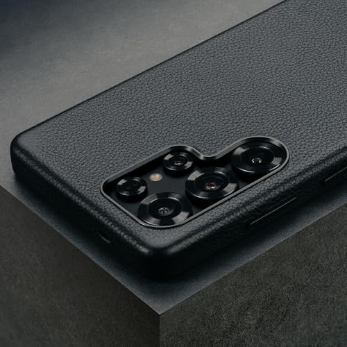 TORRO Premium Leather Case Compatible with Samsung Galaxy S25 Ultra 5G (6.9”) 2025 – Genuine Leather Ultra Slim Bumper Cover (Qi2 / MagSafe Charging Compatible) Black - Image 4