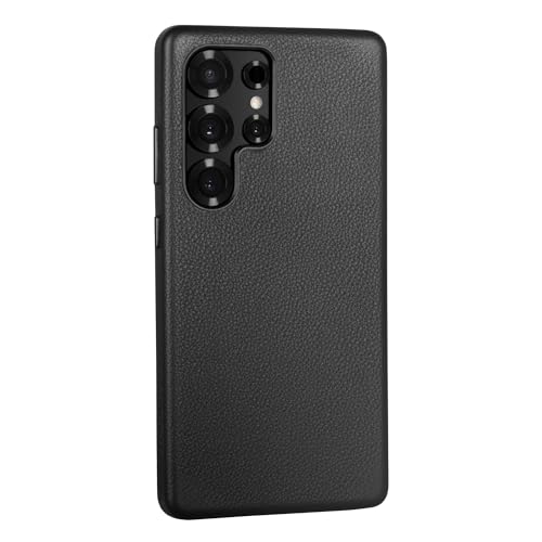 TORRO Premium Leather Case Compatible with Samsung Galaxy S25 Ultra 5G (6.9”) 2025 – Genuine Leather Ultra Slim Bumper Cover (Qi2 / MagSafe Charging Compatible) Black - Image 1