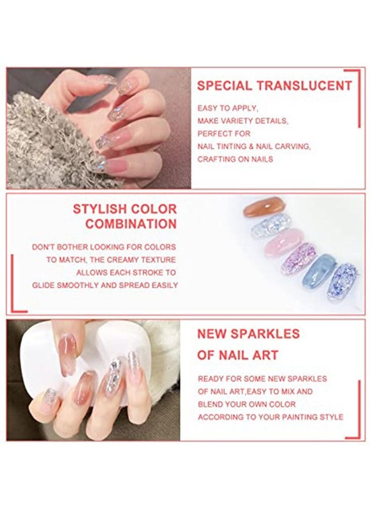LIMEGIRL - LIMEGIRL Solid Cream Gel Polish Set, 6 Colors Pudding Gel Nail Polish Palette with Nail Brush, - Image 1