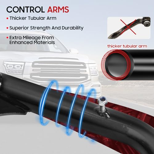 Autoptzxd 2-4" Upper Control Arms for 1999-2006 Chevy Silverado 1500/GMC Sierra 1500, Suspension Front Tubular Control Arm for 2000-2006 Suburban Yukon XL 1500 with Ball Joint, 2Pcs - Image 4