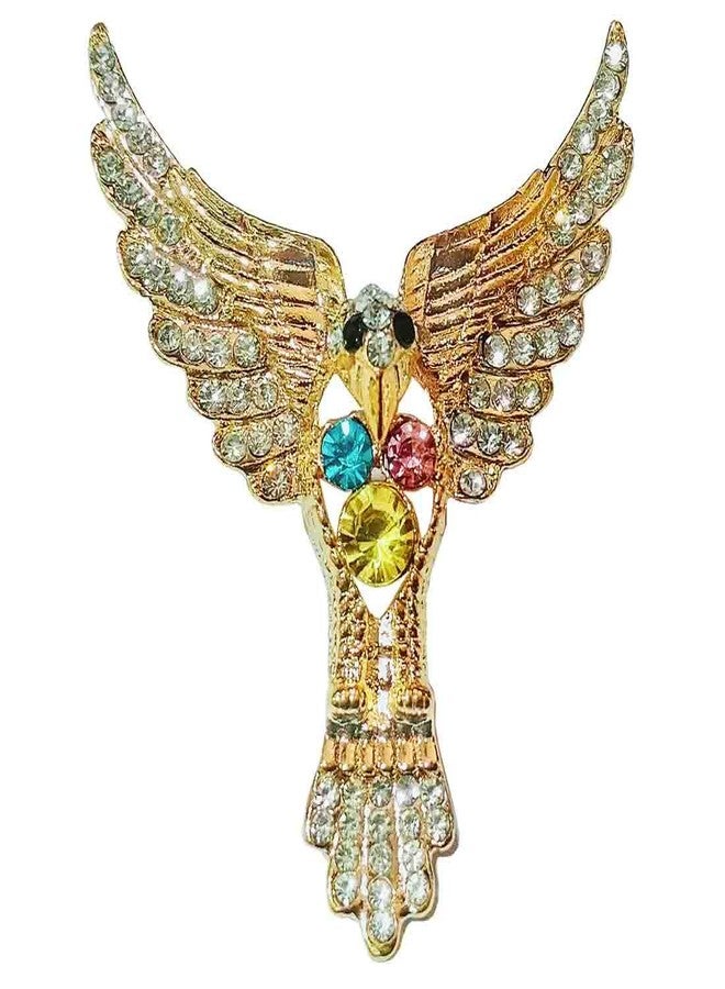 Sullery Mens Suit Eagle Lapel Pin Multicolor Brass Crystal Brooch For Men And Women - Image 1