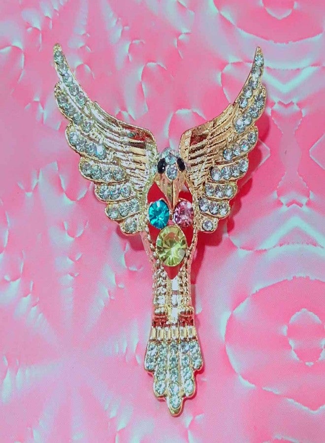 Sullery Mens Suit Eagle Lapel Pin Multicolor Brass Crystal Brooch For Men And Women - Image 3