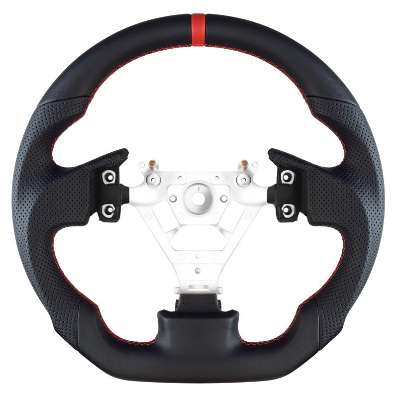 LOSCHEN Full Leather Steering Wheel for Infiniti G35 20032007 Full Nappa Perforated Leather Dshaped Flatbottom Steering Wheel