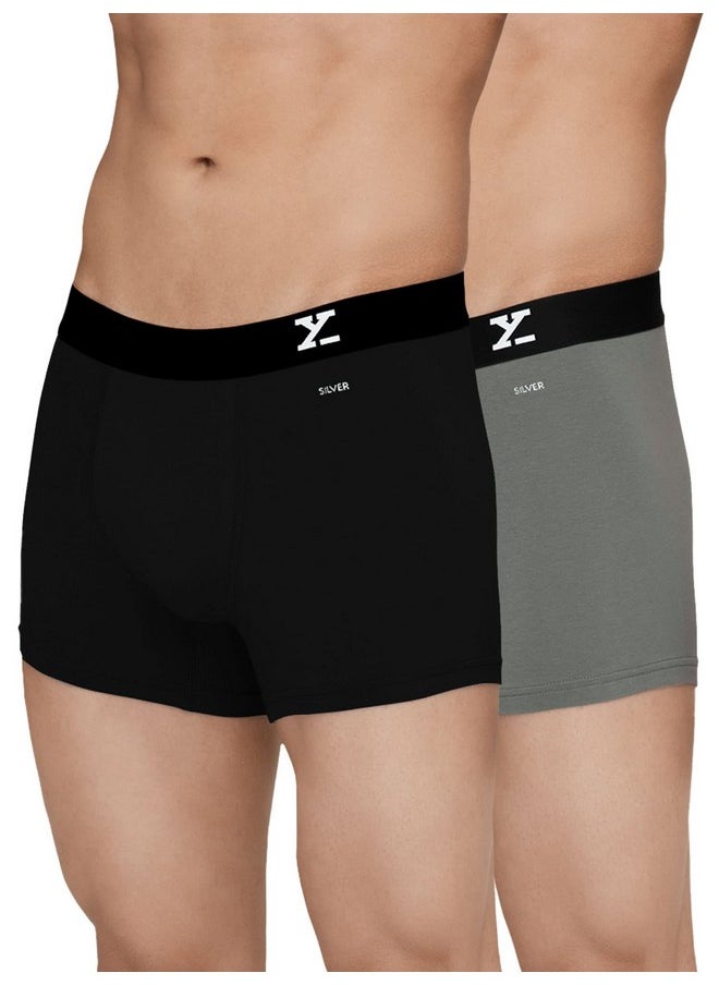 XYXX XYXX Cotton Regular Solid (Pack of 2) (Aero Trunks for Men Combo_Black + Frost Grey_L)  - Image 1