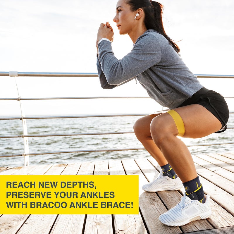 Bracoo 2 Pack Ankle Brace Compression Sleeve for Women & Men, Adjustable Ankle Support Strap for Sprained, Plantar Fasciitis, Pain Relief, Injury Recovery, Running, Workout, GYM, FS60 - Image 5