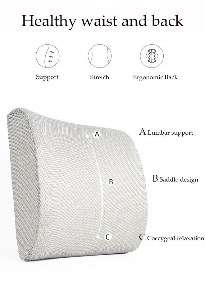 DUNISO Seat Cushion and Lumbar Support Pillow for Office Chair Memory Foam Car Seat Cushions Back Support Pillows Help Relieve Pain of Back Lumbar Tailbone and Sciatic Nerve  - Image 2