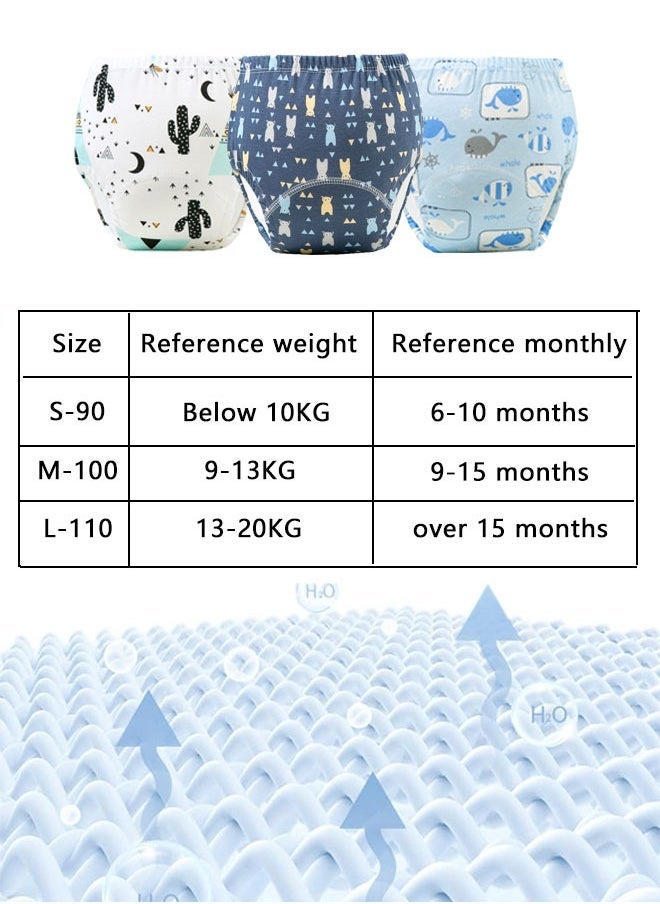 3 Pieces Baby Potty Training Pants, Cloth Diaper for Boy and Girls, Breathable Potty Training Underwear, Size 100 / 110  - Image 2