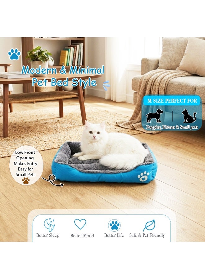 NNC PETS Pet cushion for Small dogs and Cats, Soft Plush pet bed with raised sides and Warm, 61 cm sleeping mat with Non-slip, Comfortable, Head & Neck Support, and Breathable (Red) - Image 4