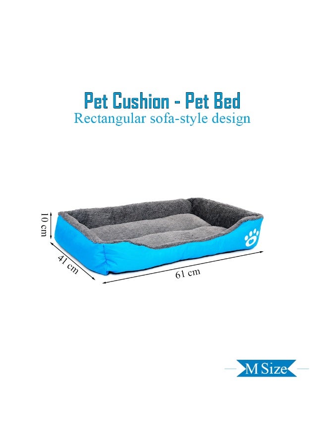 NNC PETS Pet cushion for Small dogs and Cats, Soft Plush pet bed with raised sides and Warm, 61 cm sleeping mat with Non-slip, Comfortable, Head & Neck Support, and Breathable (Red) - Image 2