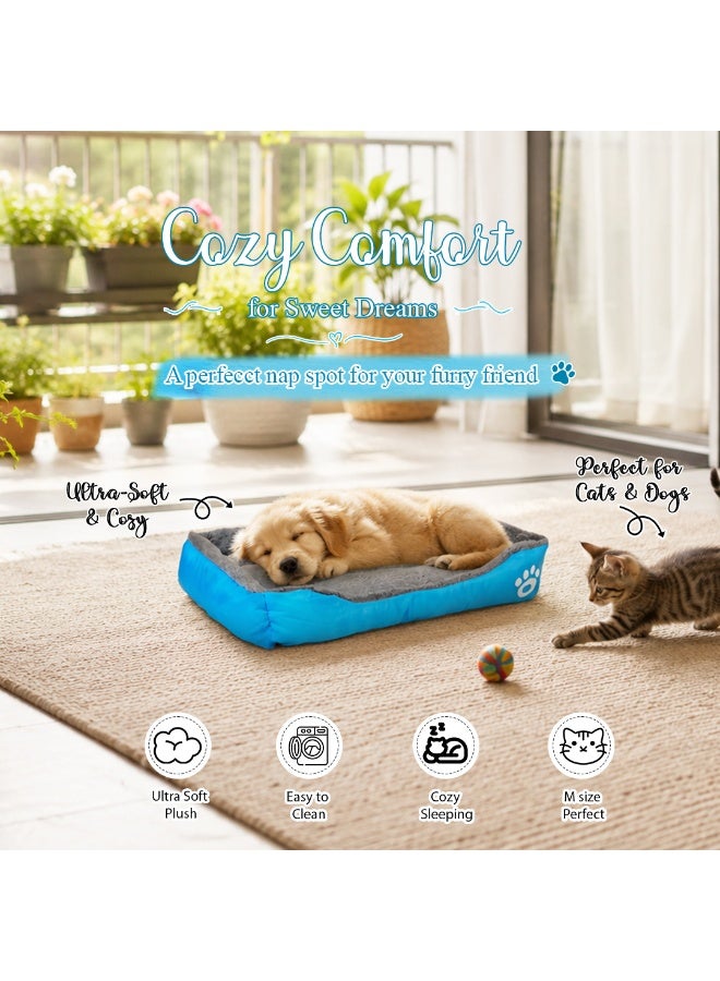 NNC PETS Pet cushion for Small dogs and Cats, Soft Plush pet bed with raised sides and Warm, 61 cm sleeping mat with Non-slip, Comfortable, Head & Neck Support, and Breathable (Red) - Image 3