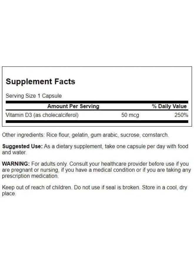 SWANSON Vitamin D3 2000 IU Capsules for Adults - 3 Pack - Image 2