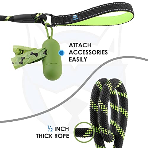 HANK Dog Leash | 3M Reflective Leash for Dogs | Heavy Duty Dog Rope for Small to Large Dogs | Comfortable Padded Handle 5 Feet (Limited Edition - Green, Large - Suitable Upto (18-80KG)) - Image 3