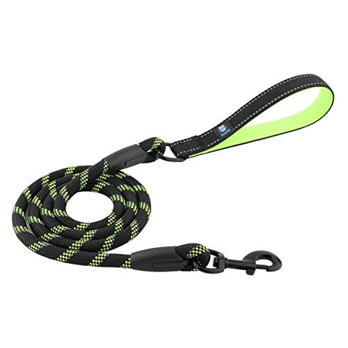 HANK Dog Leash | 3M Reflective Leash for Dogs | Heavy Duty Dog Rope for Small to Large Dogs | Comfortable Padded Handle 5 Feet (Limited Edition - Green, Large - Suitable Upto (18-80KG)) - Image 1