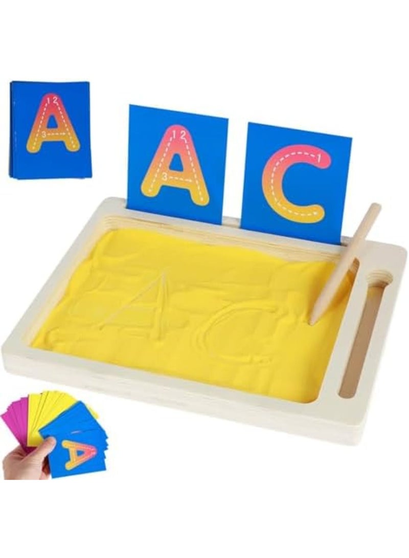 SYOSI Wooden Montessori Sand Writing Tablet – Educational Writing and Drawing Board Toy for 3-6 Year Old Boys & Girls, Sand Table Learning Toy for Toddlers, Perfect for Christmas & Birthday Gifts - Image 2