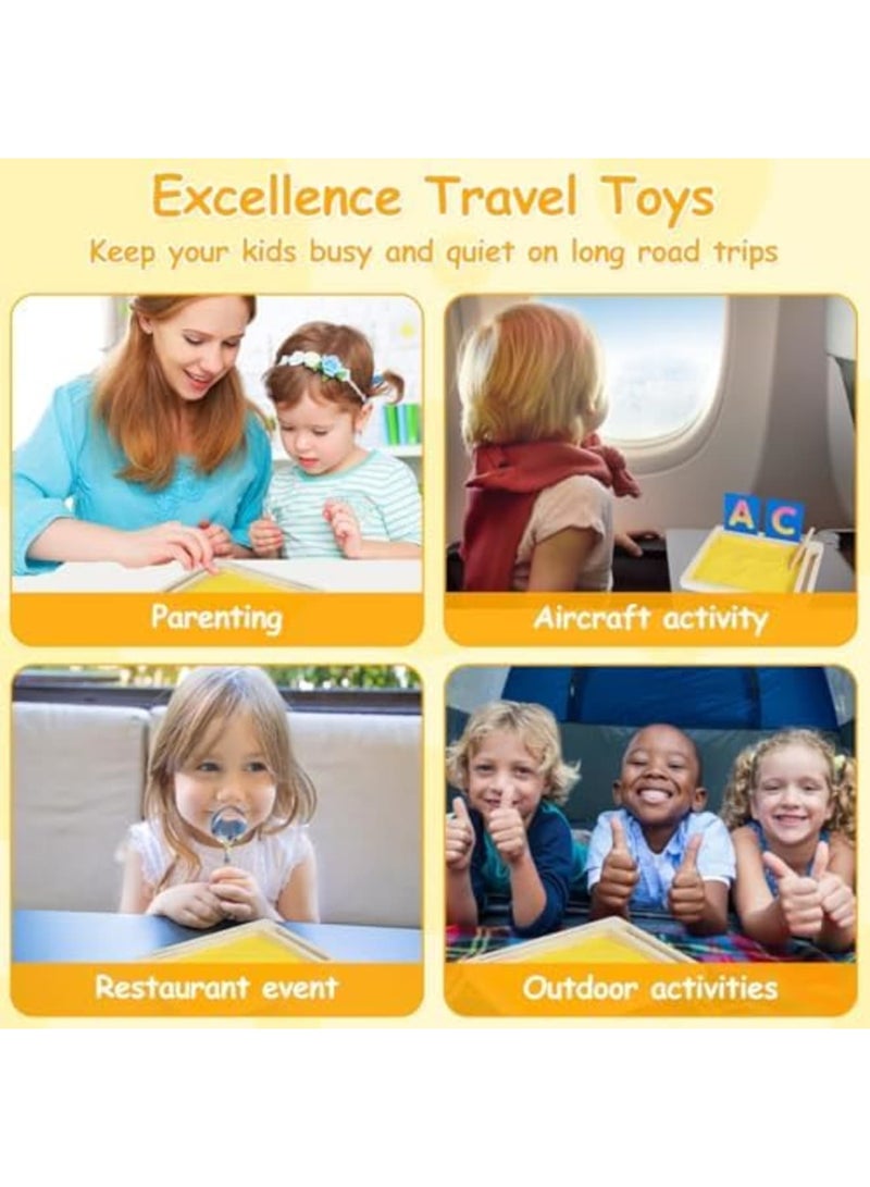 SYOSI Wooden Montessori Sand Writing Tablet – Educational Writing and Drawing Board Toy for 3-6 Year Old Boys & Girls, Sand Table Learning Toy for Toddlers, Perfect for Christmas & Birthday Gifts - Image 5