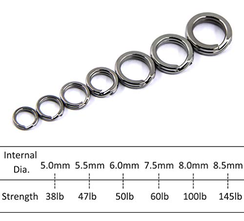 JSHANMEI 100pcs Fishing Split Rings Stainless Steel Lure Rings Hyper Wire Split Rings for Lures Heavy Duty Flattened Saltwater Terminal Tackles Fishing Lure Solid Rings Connector Snap Rings 5.0mm - Image 2