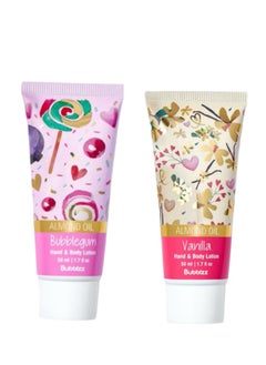 Bubblzz Vanilla Travel Size Hand & Body Lotion (50ML + Bubblegum Travel Size Hand & Body Lotion(50ml) 