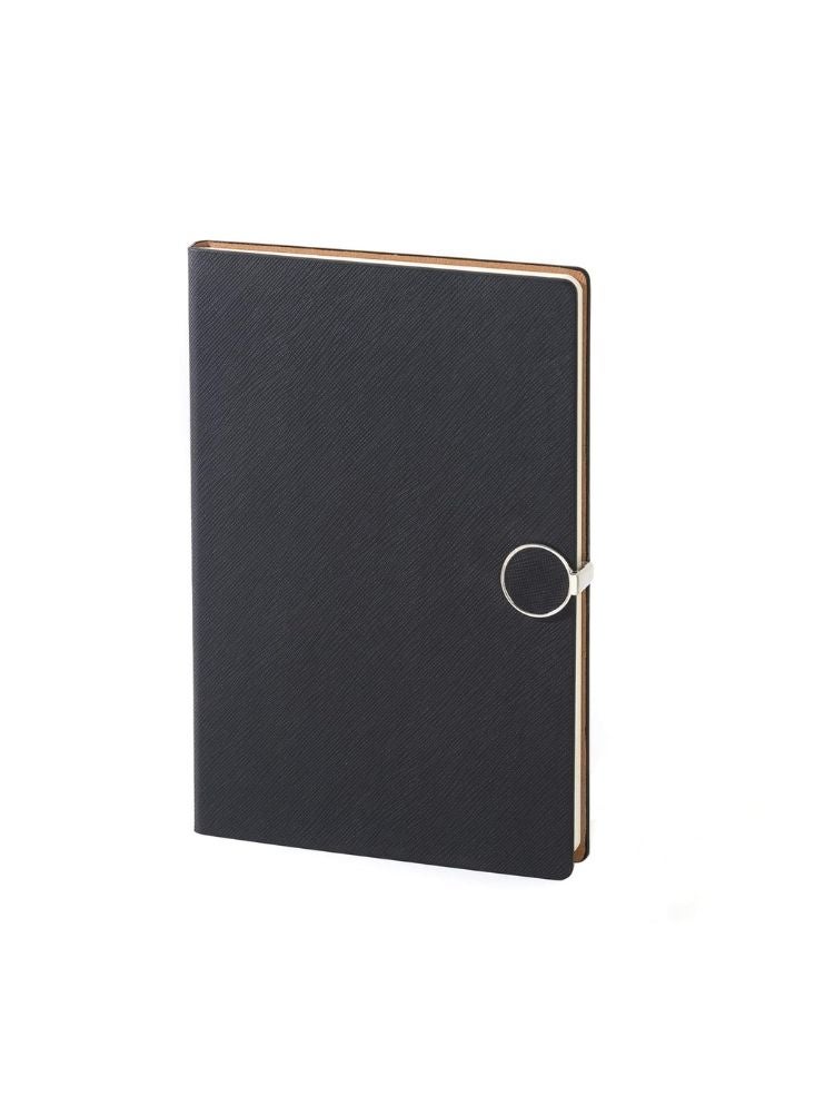 بريميم دفتر ملاحظات أنيق أسود مُغلّف بحلقة | دفتر ملاحظات فاخر للمكاتب للمحترفين - Image 1