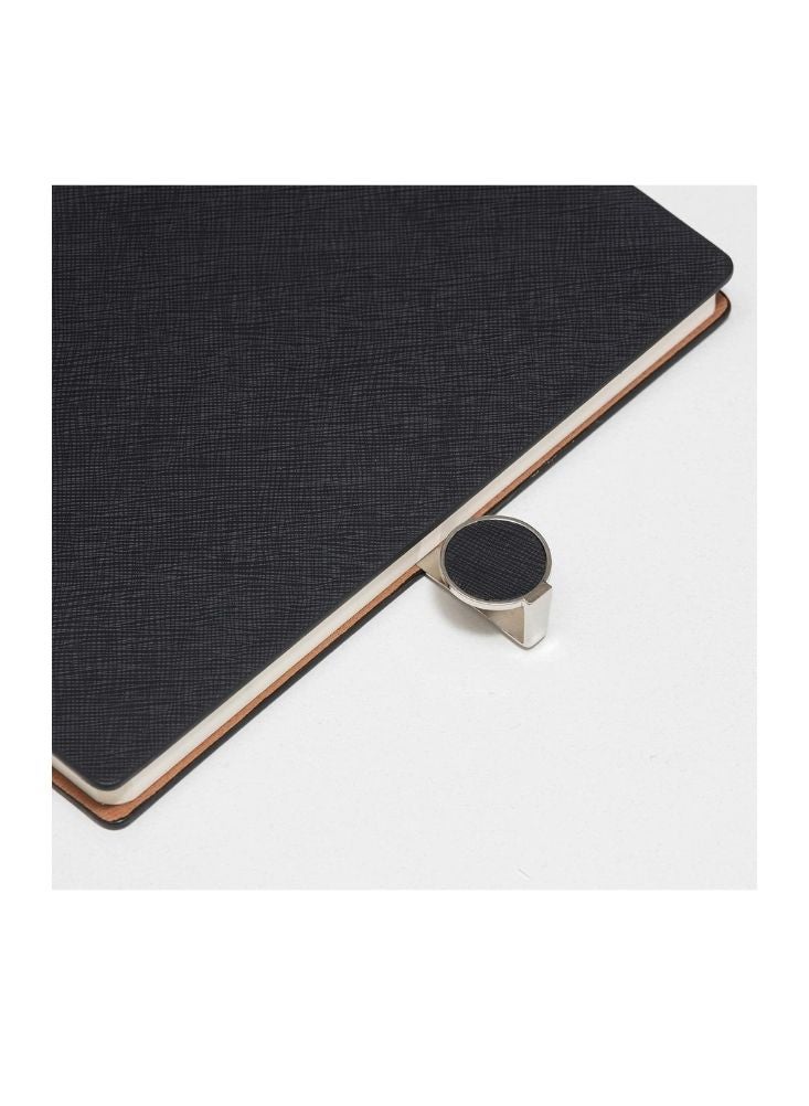 بريميم دفتر ملاحظات أنيق أسود مُغلّف بحلقة | دفتر ملاحظات فاخر للمكاتب للمحترفين - Image 3
