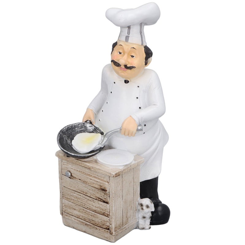 Chef Figurine 9 X 11 X 23cm Exquisite Workmanship - Eco-Friendly Resin Material Kitchen Decor for Home Kitchen Dining Room Desktop Tabletop Decoration Gift Recipients - Image 2