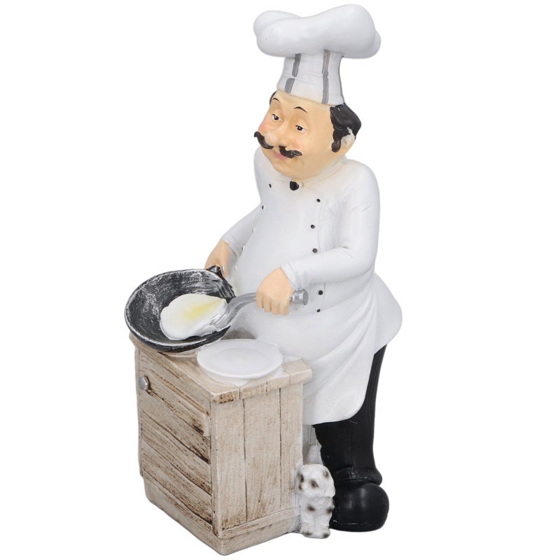Chef Figurine 9 X 11 X 23cm Exquisite Workmanship - Eco-Friendly Resin Material Kitchen Decor for Home Kitchen Dining Room Desktop Tabletop Decoration Gift Recipients - Image 3