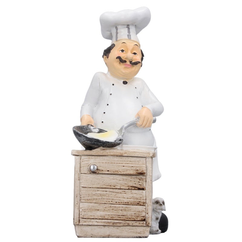 Chef Figurine 9 X 11 X 23cm Exquisite Workmanship - Eco-Friendly Resin Material Kitchen Decor for Home Kitchen Dining Room Desktop Tabletop Decoration Gift Recipients - Image 1