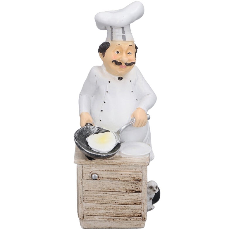 Chef Figurine 9 X 11 X 23cm Exquisite Workmanship - Eco-Friendly Resin Material Kitchen Decor for Home Kitchen Dining Room Desktop Tabletop Decoration Gift Recipients - Image 4