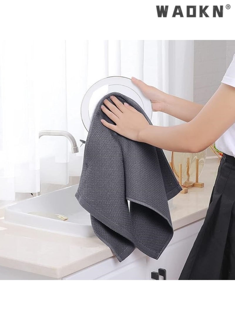 WAOKN 6-Piece Cotton Waffle Weave Kitchen Dish Cloths & Tea Towels Set - Ultra-Soft, Super Absorbent, & Rapid Drying for Everyday Use（34x34CM，Multi Color） - Image 4