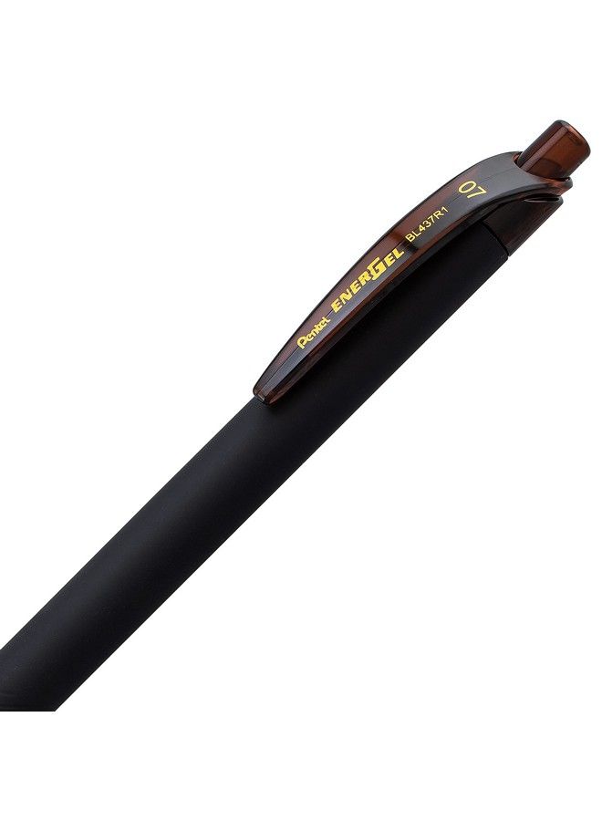 Pentel قلم جل سائل من Energel Kuro (0.7 مم) بحبر بني متوسط الخط، عبوة من 12 قطعة (Bl437R1E) - Image 3