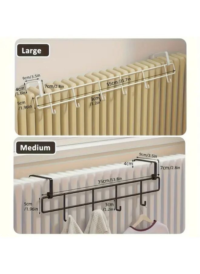 Black Wall Mounted Metal Drying Rack With Hooks For Clothes And Shoes - Image 2