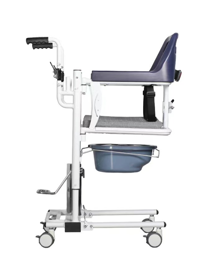Enjoycare EK911 Manual Patient Transfer Commode Chair | Hydraulic Lift | Foldable Armrest | ABS + Steel Structure | 150kg Capacity - Image 4