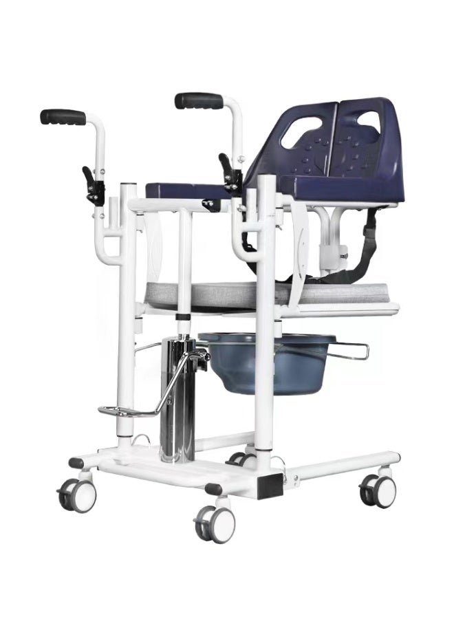 Enjoycare EK911 Manual Patient Transfer Commode Chair | Hydraulic Lift | Foldable Armrest | ABS + Steel Structure | 150kg Capacity - Image 2