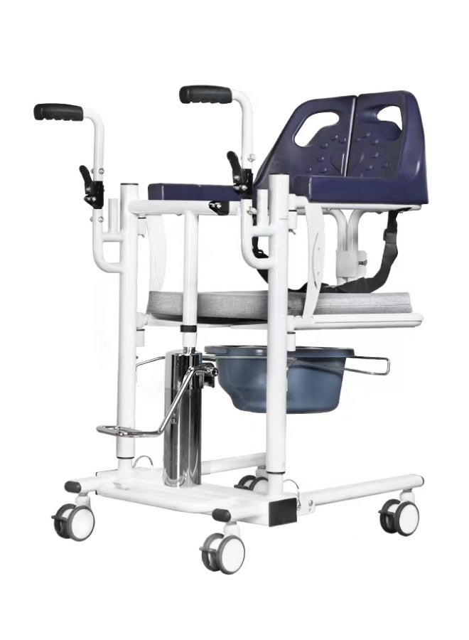 Enjoycare EK911 Manual Patient Transfer Commode Chair | Hydraulic Lift | Foldable Armrest | ABS + Steel Structure | 150kg Capacity - Image 4