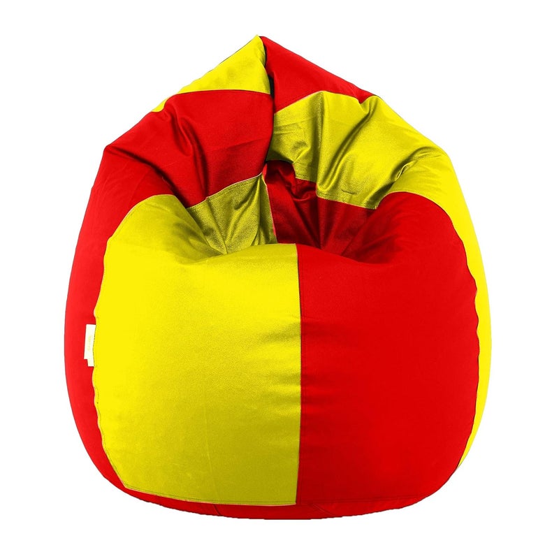 SATTVA Classy.Elegant.Stylish Sattva Classic Bean Bag Cover Without Beans XL Size Dual Colour Red Yellow  - Image 4