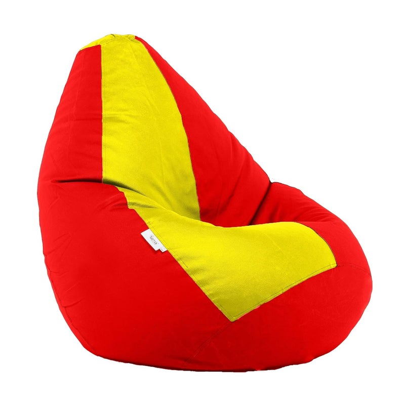 SATTVA Classy.Elegant.Stylish Sattva Classic Bean Bag Cover Without Beans XL Size Dual Colour Red Yellow  - Image 3