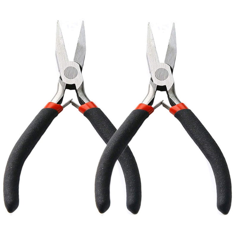 5 Inch Flat Nose Pliers Wire Pliers for Jewelry Making Wire Wrapping Bending 2 Pack