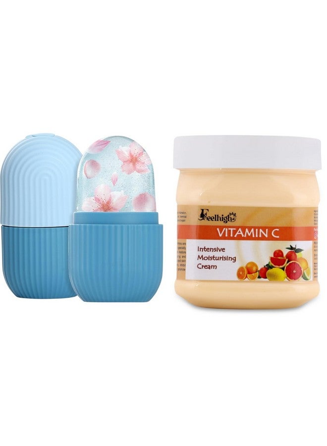 Feelhigh Acne & Pimple Removal Combo | Face Ice Roller 10gm Alpha Arbutin & Vitamin C Skin Brightening Cream 500ml | For Clear & Blemish-Free Skin | All Skin Types - Image 1