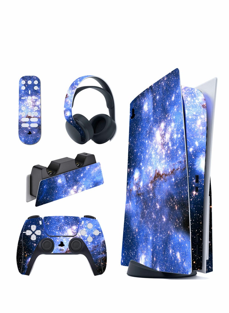 Excefore Full Set Skin for PlayStation 5 Disc Version  (Blue Galaxy)  - Image 1